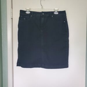 Gloria Vanderbilt Amanda Black Denim Short Cowgirl Pencil Skirt Size 10